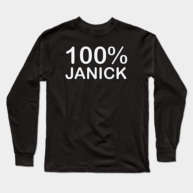 Janick Name, couples gifts for boyfriend and girlfriend matching. Long Sleeve T-Shirt by BlackCricketdesign